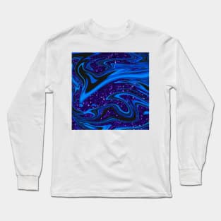 Swirls- Blue and Purple Glitter Long Sleeve T-Shirt